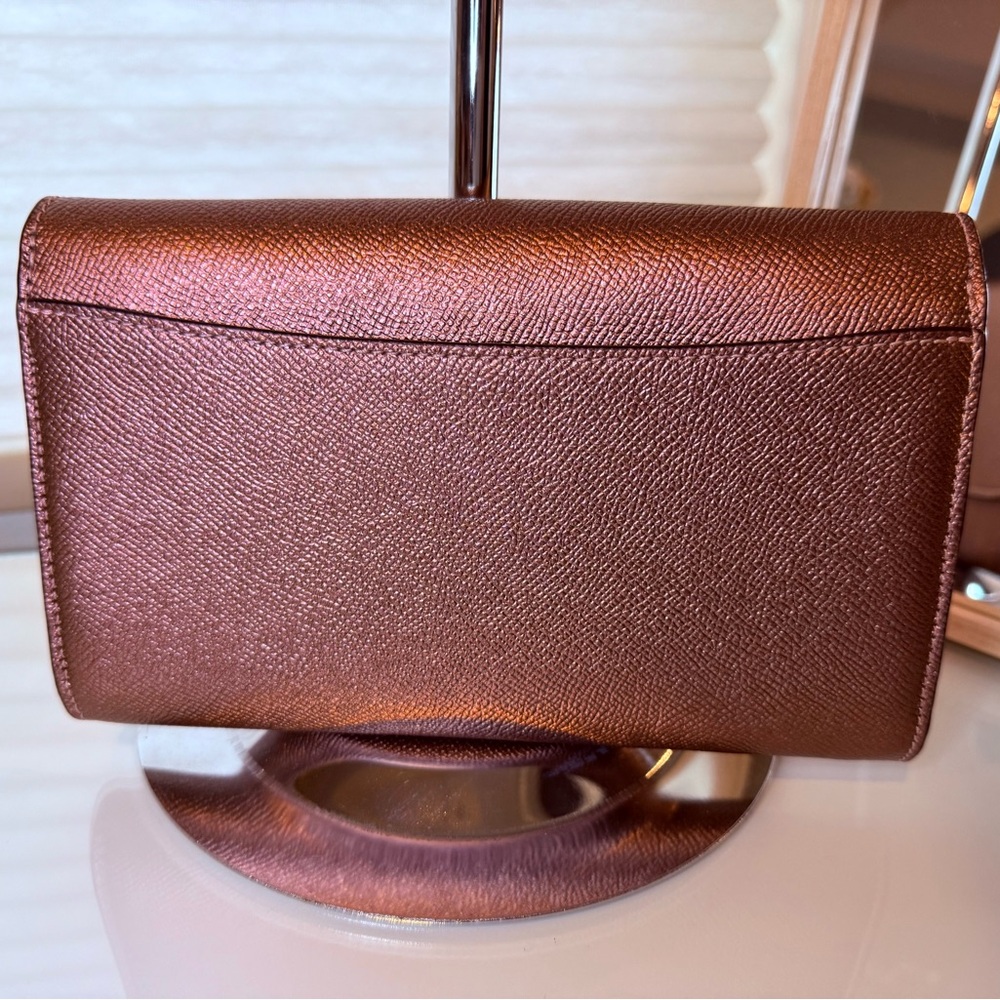 COACH Dark Blush Metallic Marlow Turnlock Wallet - Picture 2 of 11